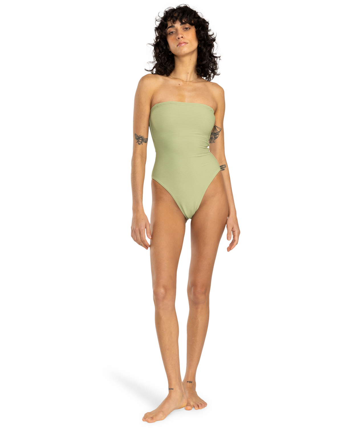 The Billabong Womens Tanlines Tully One Piece Swimsuit in Avocado