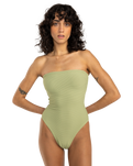 The Billabong Womens Tanlines Tully One Piece Swimsuit in Avocado
