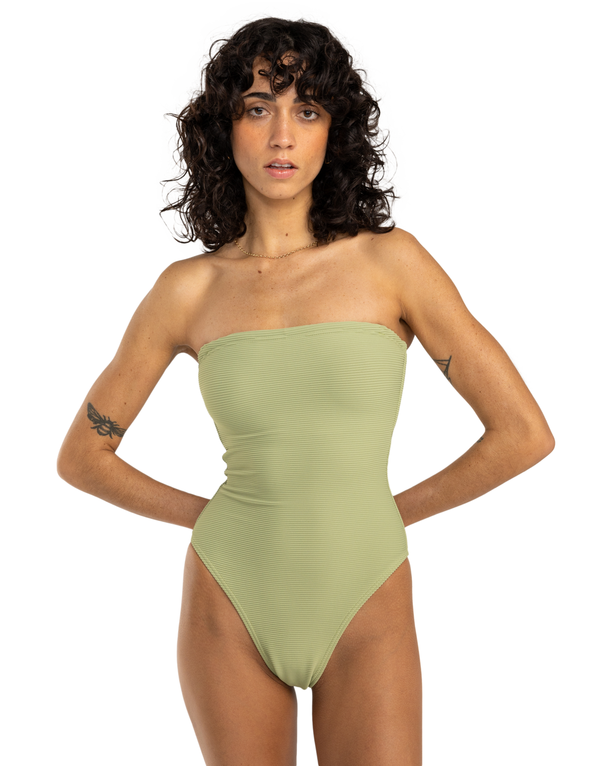 The Billabong Womens Tanlines Tully One Piece Swimsuit in Avocado