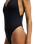 Sol Searcher Deep V Swimsuit in Black Pebble