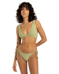 The Billabong Womens Tanlines Ava Tank Bikini Top in Avocado