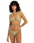 The Billabong Womens Tanlines Multi Tri Bikini Top in Avocado