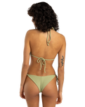 The Billabong Womens Tanlines Multi Tri Bikini Top in Avocado