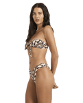 Dark Wave Bandeau Bikini Top in Multi