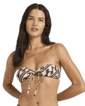 Dark Wave Bandeau Bikini Top in Multi