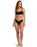 The Billabong Womens Sol Searcher Fiji Bikini Bottoms in Black Pebble