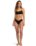 The Billabong Womens Sol Searcher Fiji Bikini Bottoms in Black Pebble