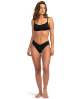 The Billabong Womens Sol Searcher Fiji Bikini Bottoms in Black Pebble