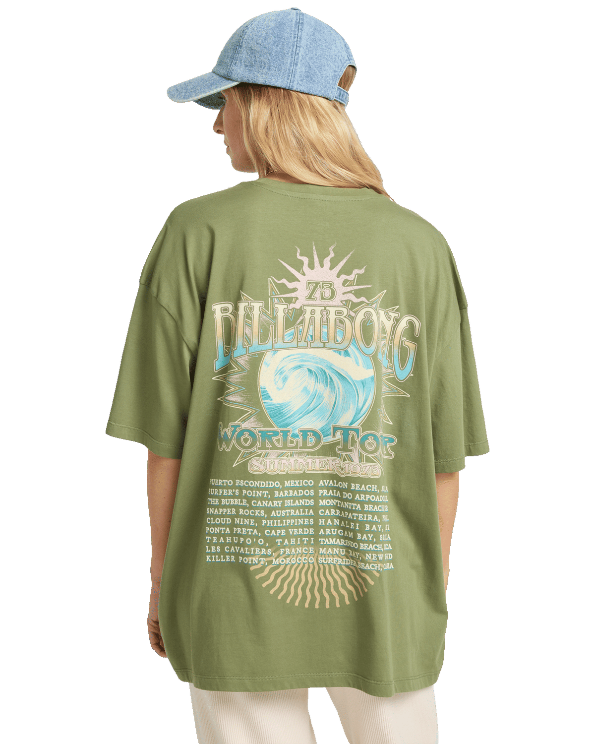 The Billabong Womens Take A Tour T-Shirt in Luv Army