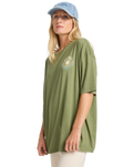 The Billabong Womens Take A Tour T-Shirt in Luv Army