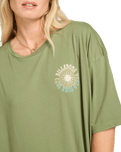 The Billabong Womens Take A Tour T-Shirt in Luv Army