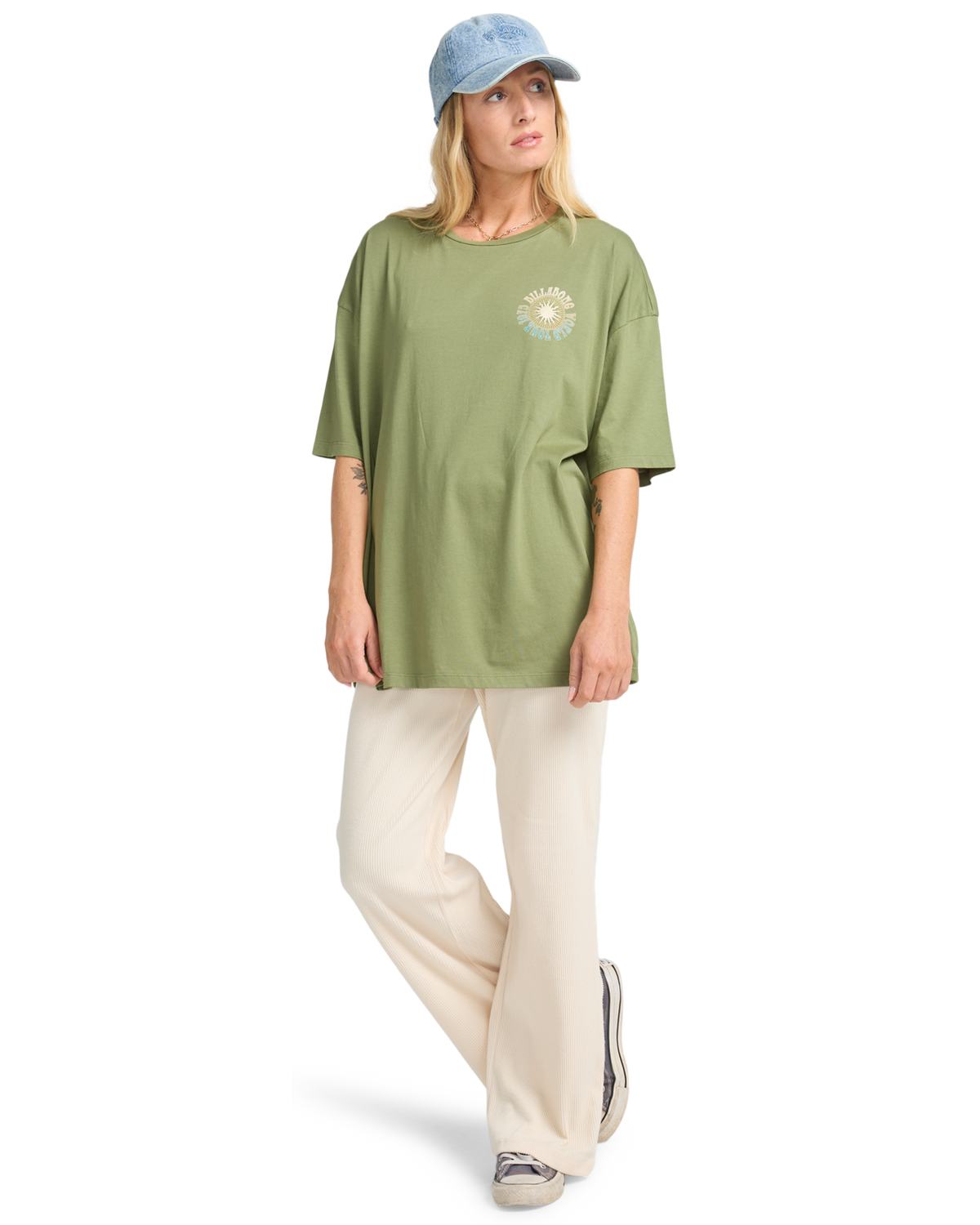 The Billabong Womens Take A Tour T-Shirt in Luv Army
