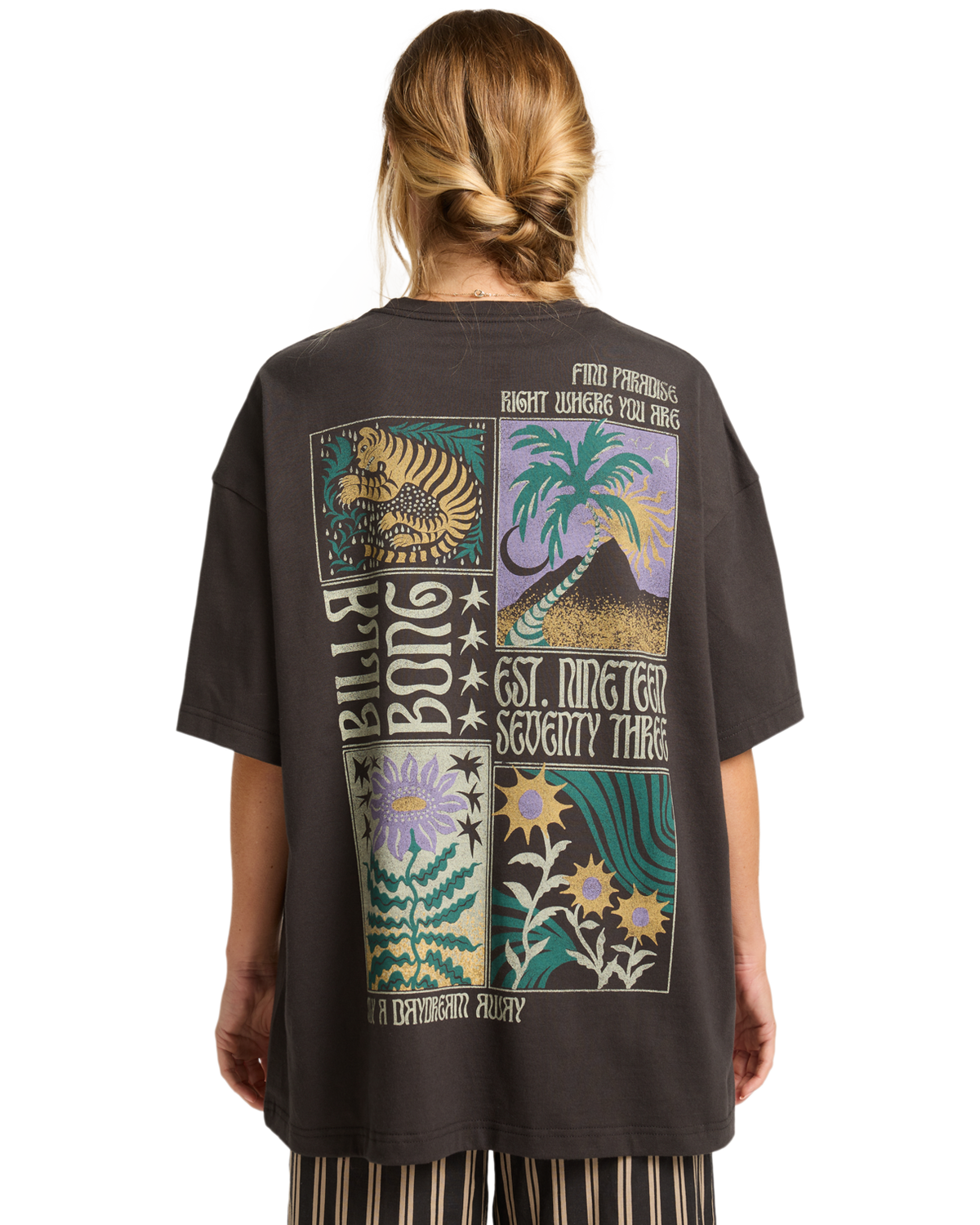 The Billabong Womens Daydream Away T-Shirt in Off Black