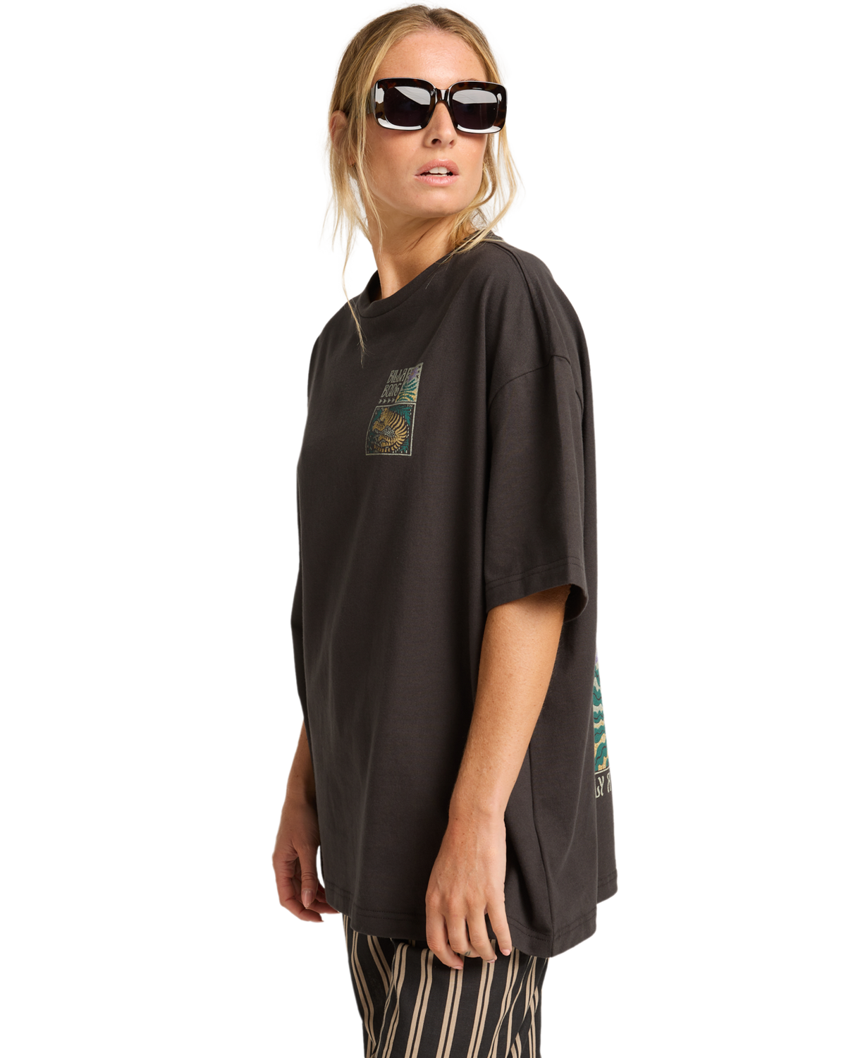 The Billabong Womens Daydream Away T-Shirt in Off Black