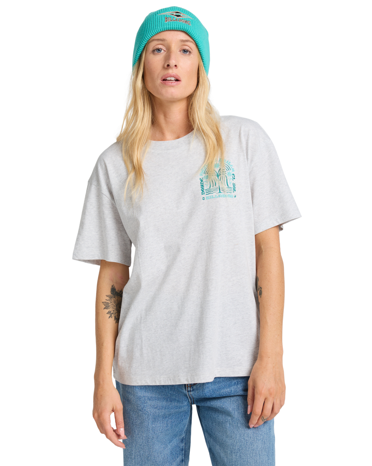 The Billabong Womens Always Looking T-Shirt in Light Grey Heather
