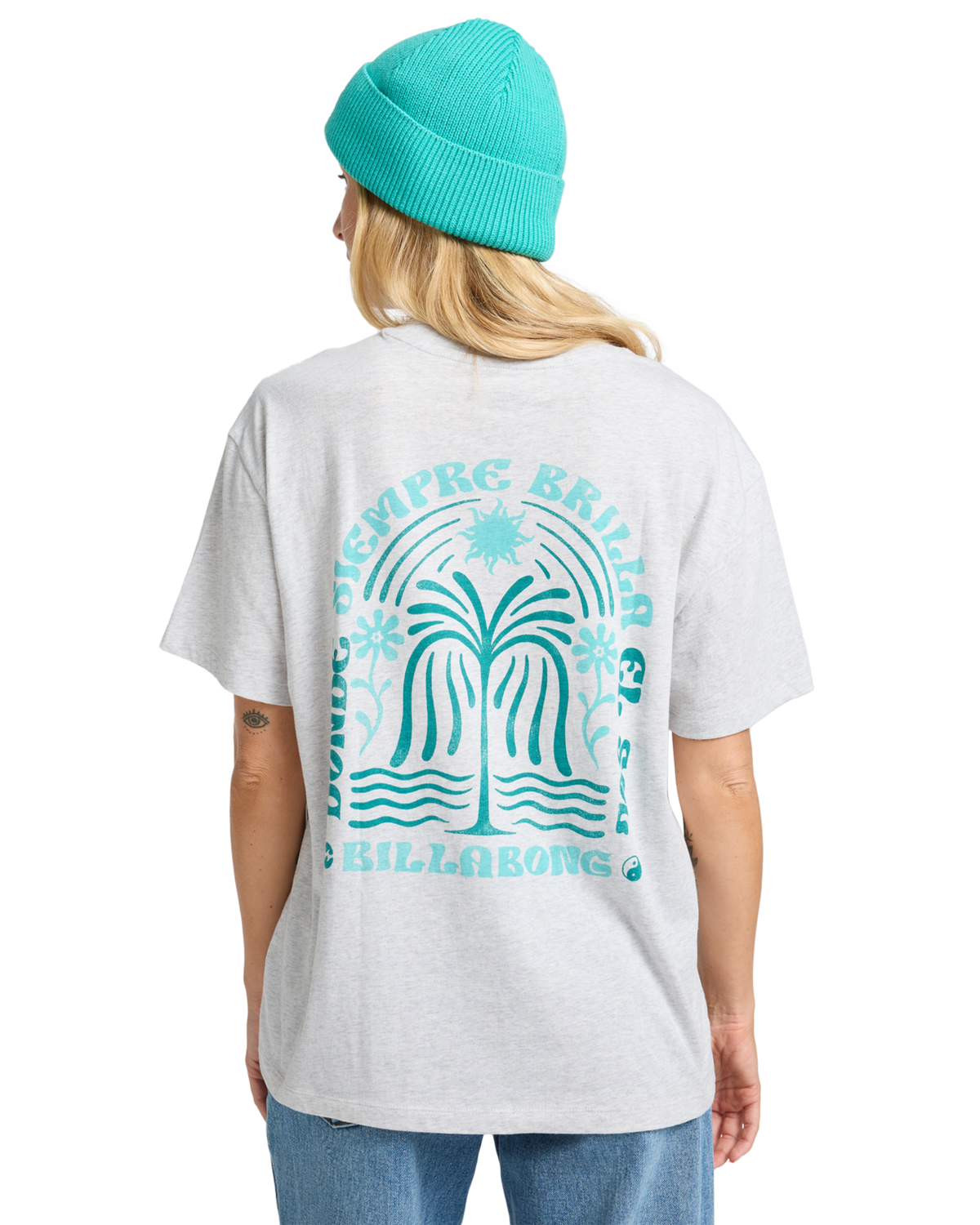 The Billabong Womens Always Looking T-Shirt in Light Grey Heather