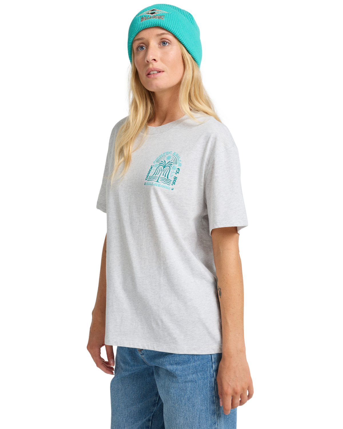 The Billabong Womens Always Looking T-Shirt in Light Grey Heather