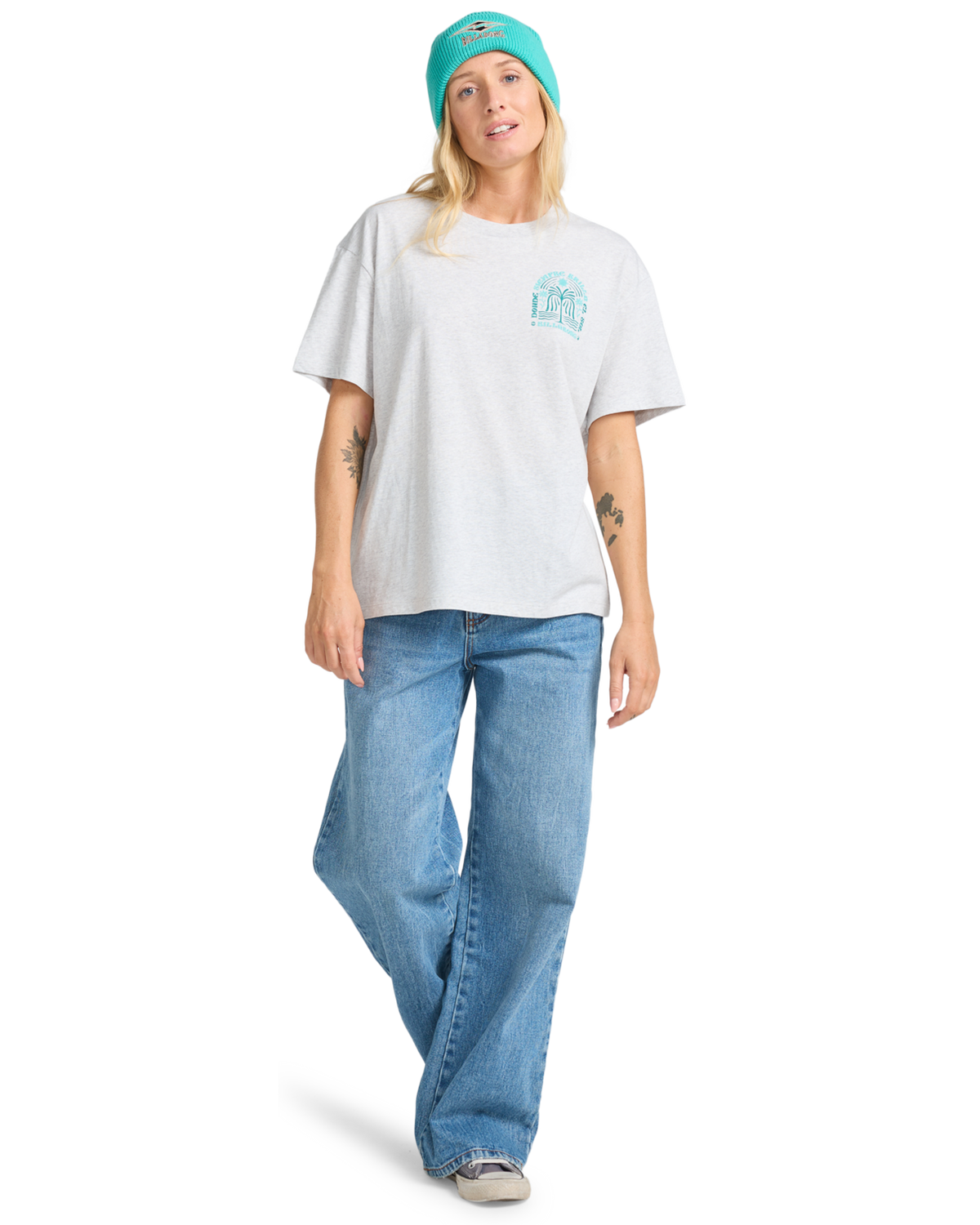 The Billabong Womens Always Looking T-Shirt in Light Grey Heather