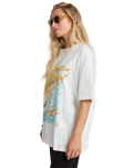 The Billabong Womens Where The Sun Collide T-Shirt in Salt Crystal