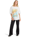 The Billabong Womens Where The Sun Collide T-Shirt in Salt Crystal