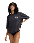 The Billabong Womens Floral Rocker T-Shirt in Off Black