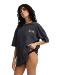The Billabong Womens Floral Rocker T-Shirt in Off Black