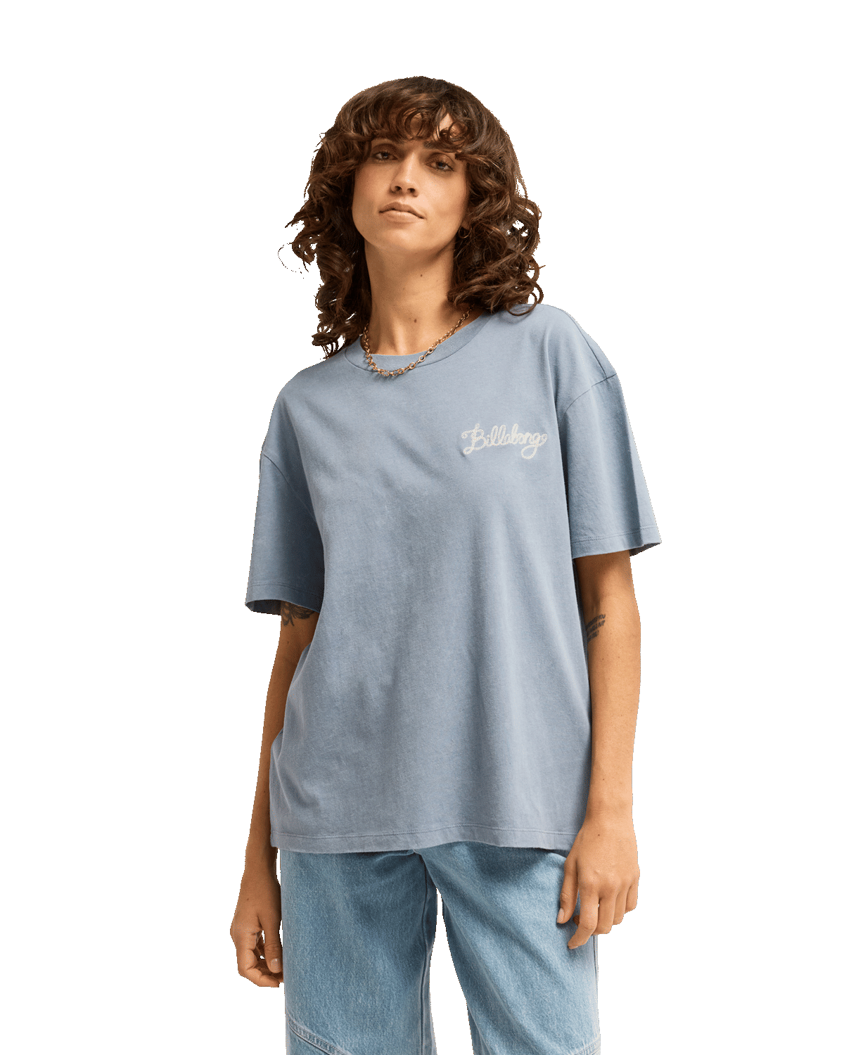 The Billabong Womens Every Other Shell T-Shirt in Salted Blue