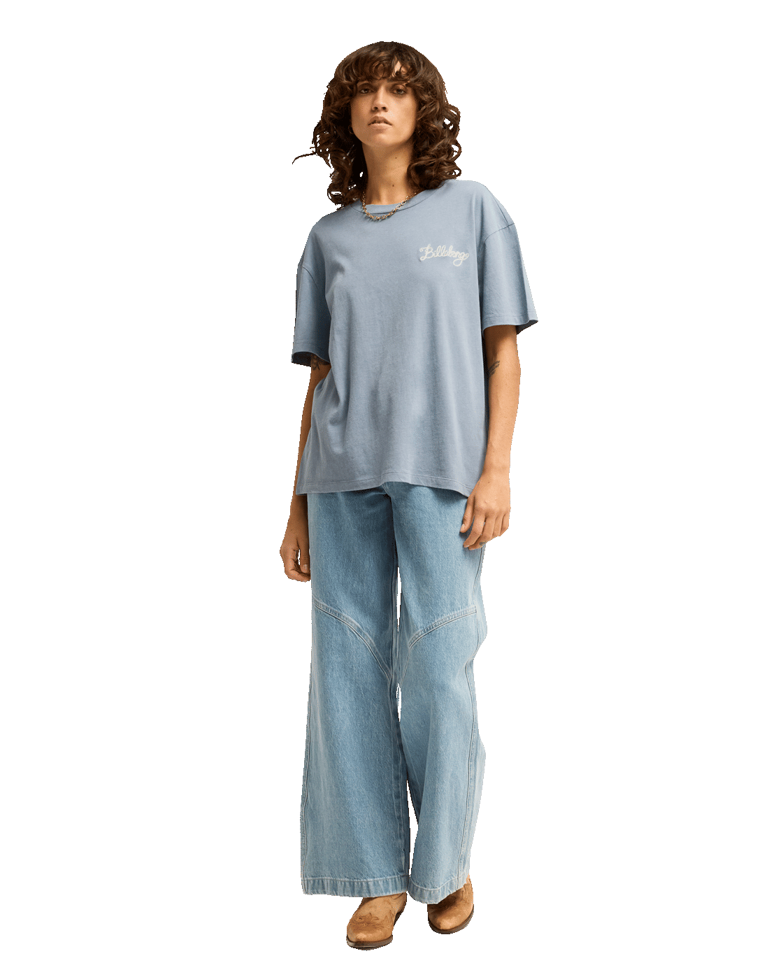 The Billabong Womens Every Other Shell T-Shirt in Salted Blue