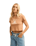 The Billabong Womens Surfing In Town T-Shirt in Sugar Almond