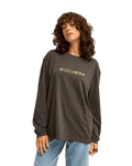 The Billabong Womens Rinding West Long Sleeve T-Shirt in Off Black