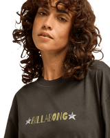 The Billabong Womens Rinding West Long Sleeve T-Shirt in Off Black
