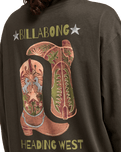 The Billabong Womens Rinding West Long Sleeve T-Shirt in Off Black