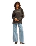 The Billabong Womens Rinding West Long Sleeve T-Shirt in Off Black