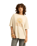 The Billabong Womens Adventure Division Good Vibes True Boy T-Shirt in Oatmeal