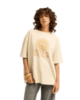 The Billabong Womens Adventure Division Good Vibes True Boy T-Shirt in Oatmeal