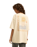 The Billabong Womens Adventure Division Good Vibes True Boy T-Shirt in Oatmeal