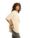 The Billabong Womens Adventure Division Good Vibes True Boy T-Shirt in Oatmeal