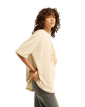 The Billabong Womens Adventure Division Good Vibes True Boy T-Shirt in Oatmeal