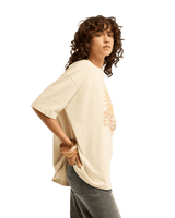The Billabong Womens Adventure Division Good Vibes True Boy T-Shirt in Oatmeal