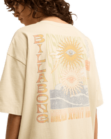 The Billabong Womens Adventure Division Good Vibes True Boy T-Shirt in Oatmeal