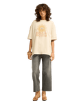 The Billabong Womens Adventure Division Good Vibes True Boy T-Shirt in Oatmeal