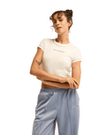 The Billabong Womens Beach Back Baby T-Shirt in Salt Crystal