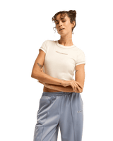 The Billabong Womens Beach Back Baby T-Shirt in Salt Crystal