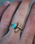 Elder Bird Turquoise Ring in Gold Plated Brass