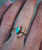 Elder Bird Turquoise Ring in Gold Plated Brass