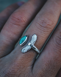 Elder Bird Turquoise Ring in Sterling Silver