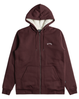 The Billabong Mens Arch Sherpa Zip Hoodie in Port