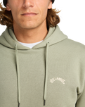 The Billabong Mens Arch Pullover Hoodie in Grey Green