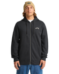 The Billabong Mens Arch Zip Hoodie in Black