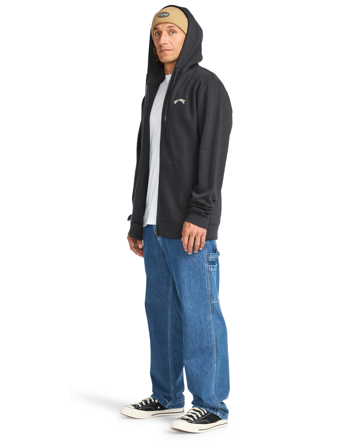 The Billabong Mens Arch Zip Hoodie in Black